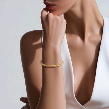 Bracelet “Vortex” – Bangle Doré Torsadé - Alberto Bijoux