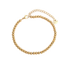 Bracelet élastique en perles dorées de 3 mm, en acier inoxydable