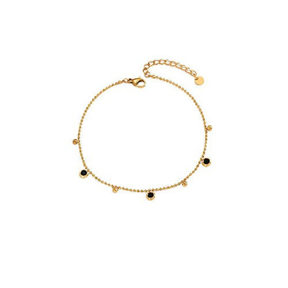 Noir Minuit – Bracelet Doré à Petits Pampilles - Alberto Bijoux