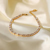 Bracelet doré pour femme avec pierres carrées brillantes, au style sophistiqué et royal – Alberto Bijoux
