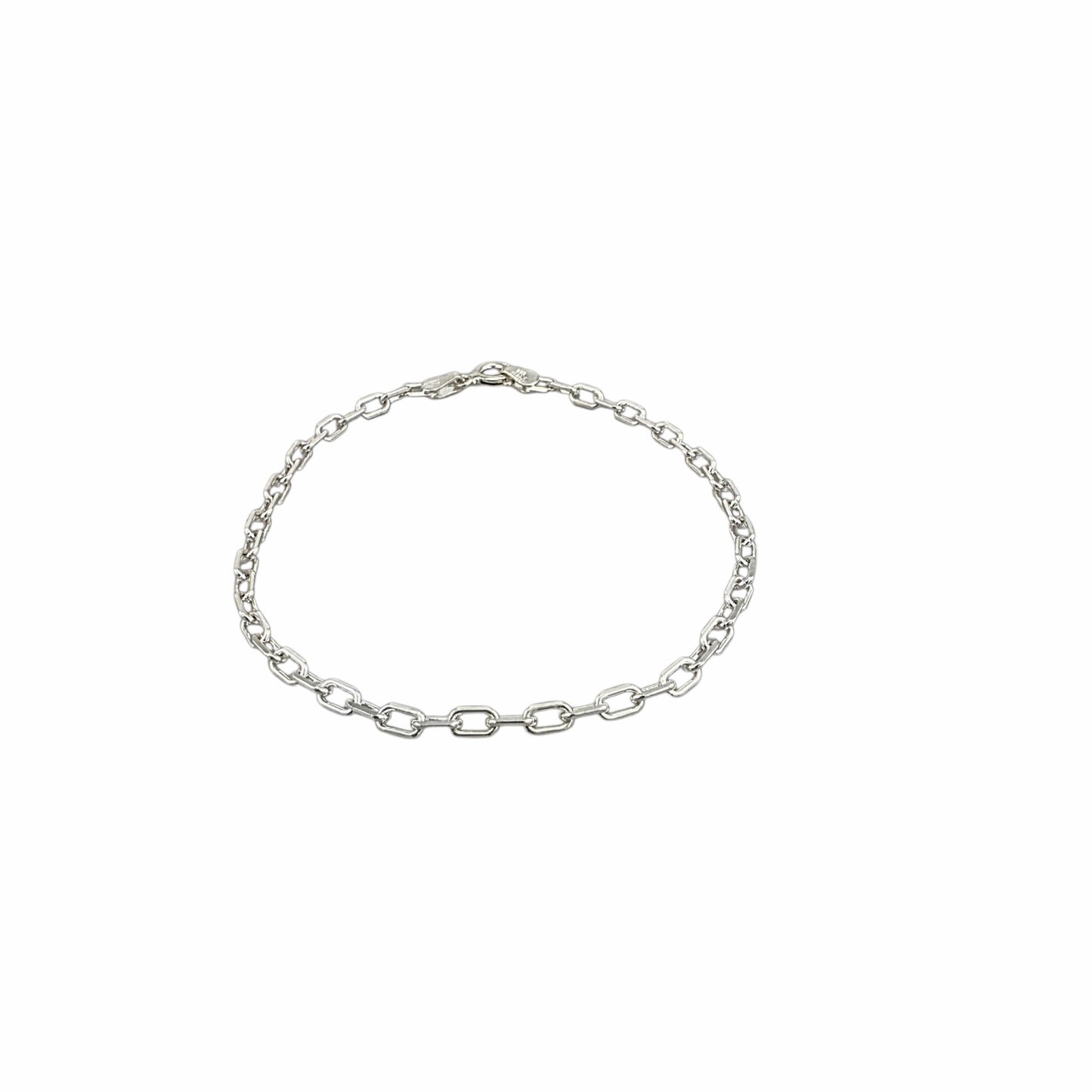 bracelet argent maille rectangulaire chaîne moderne brillante