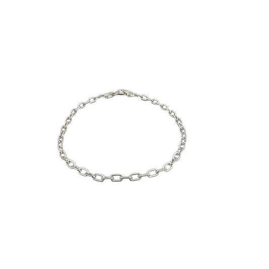 bracelet argent maille rectangulaire chaîne moderne brillante