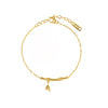 Bracelet fin doré pour femme avec motif feuille, au style délicat, romantique et naturel – Alberto Bijoux