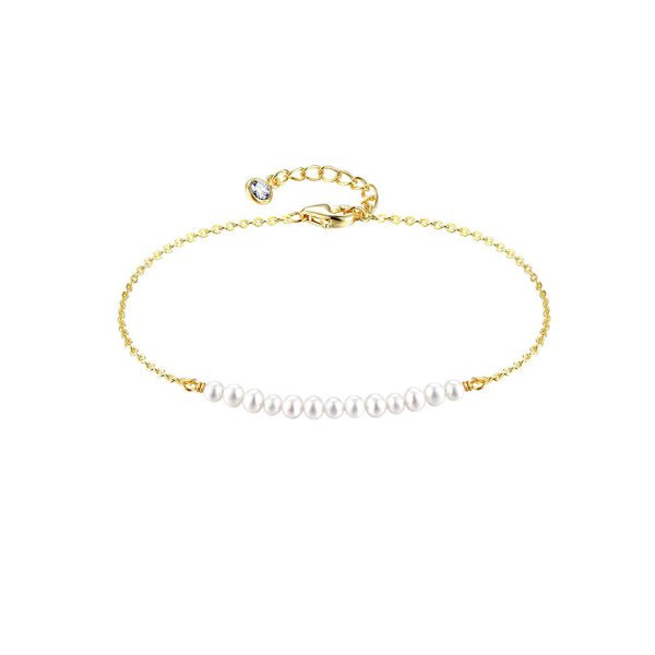 Ligne Perlée – Bracelet Fin Doré avec Mini Perles - Alberto Bijoux