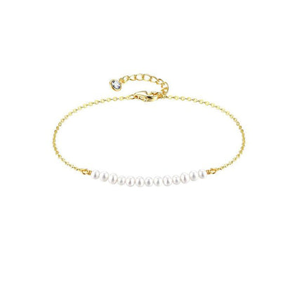 Ligne Perlée – Bracelet Fin Doré avec Mini Perles - Alberto Bijoux