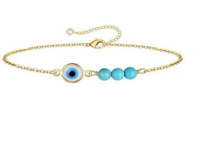 Bracelet Œil Protecteur & Turquoise – Charme du Regard en acier inoxydable  - Alberto Bijoux