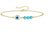 Bracelet doré avec œil protecteur bleu et perles turquoise