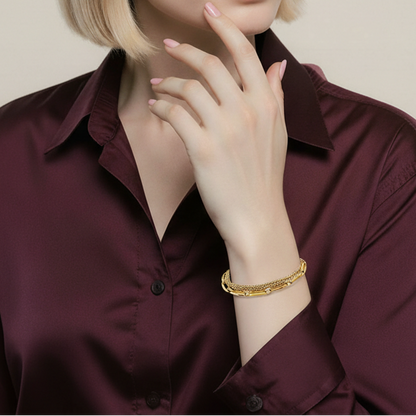 Nova – Bracelet Doré Multi - Chaînes Structuré - Alberto Bijoux