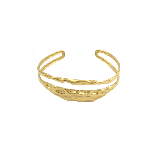 Bracelet “Oasis” – Bangle Doré Organique Ouvert - Alberto Bijoux