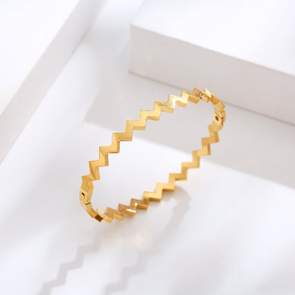 Ziggy – Bangle Doré à Découpe Éclair - Alberto Bijoux