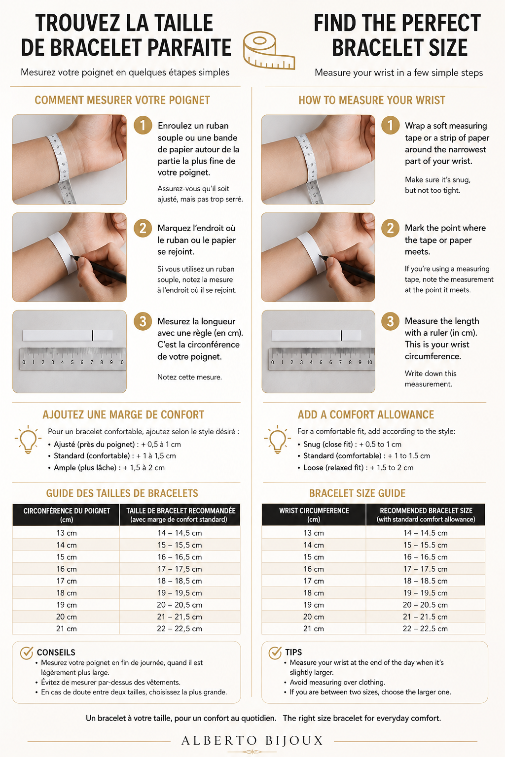 Bracelet Size Guide Alberto BIjoux