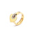 Bague en acier avec cœur zircon – Cadenas d’Amour par Alberto Bijoux