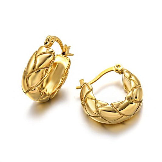 Chérie – Créoles Matelassées Dorées - Alberto Bijoux