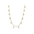 Collier doré à petites pampilles rondes mobiles en acier inoxydable sur fond blanc