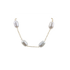 Bracelet doré avec perles baroques blanches, chaîne fine, disponible en 7 et 8 pouces