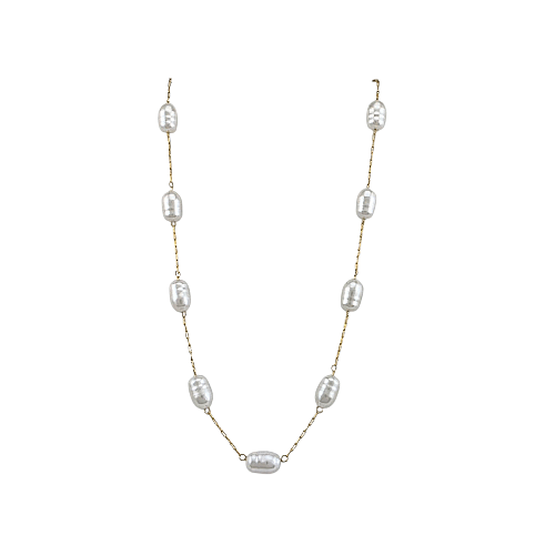 Chaîne Perle Luxe – Collier à Perles Ovales - Alberto Bijoux