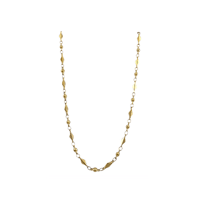 Chaîne Soléna – Maillons Sculptés et Billes Dorées - Alberto Bijoux