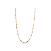 Collier doré avec maillons sculptés et perles métalliques, sur fond blanc