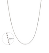 Collier chaîne boules en argent sterling 1.25mm avec sphères régulières et finition brillante, détail agrandi des boules sur fond blanc
