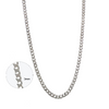 Collier chaîne gourmette en argent 3mm avec maillons serrés et finition brillante, détail agrandi des maillons sur fond blanc
