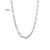 Collier chaîne paperclip en acier inoxydable 3.5mm avec maillons ovales et finition argentée brillante sur fond blanc