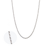 Collier chaîne torsadée en argent sterling 1.65mm avec structure rope et finition brillante, détail agrandi de la torsade sur fond blanc