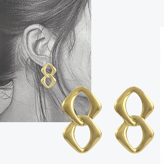 Chaîne d'Or – Boucle d’Oreille Maillon Sculpté - Alberto Bijoux