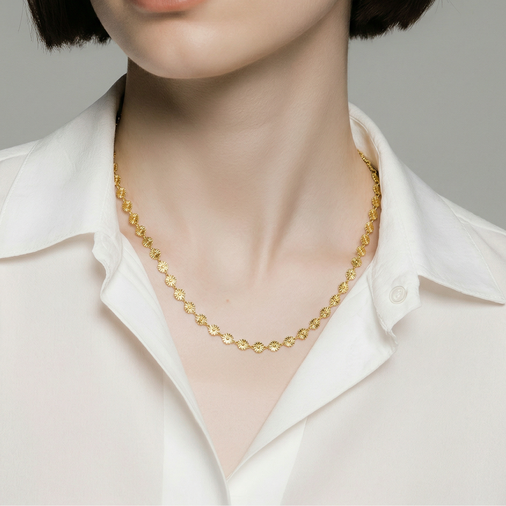 Chaîne Fiora – Motifs Floraux Dorés - Alberto Bijoux