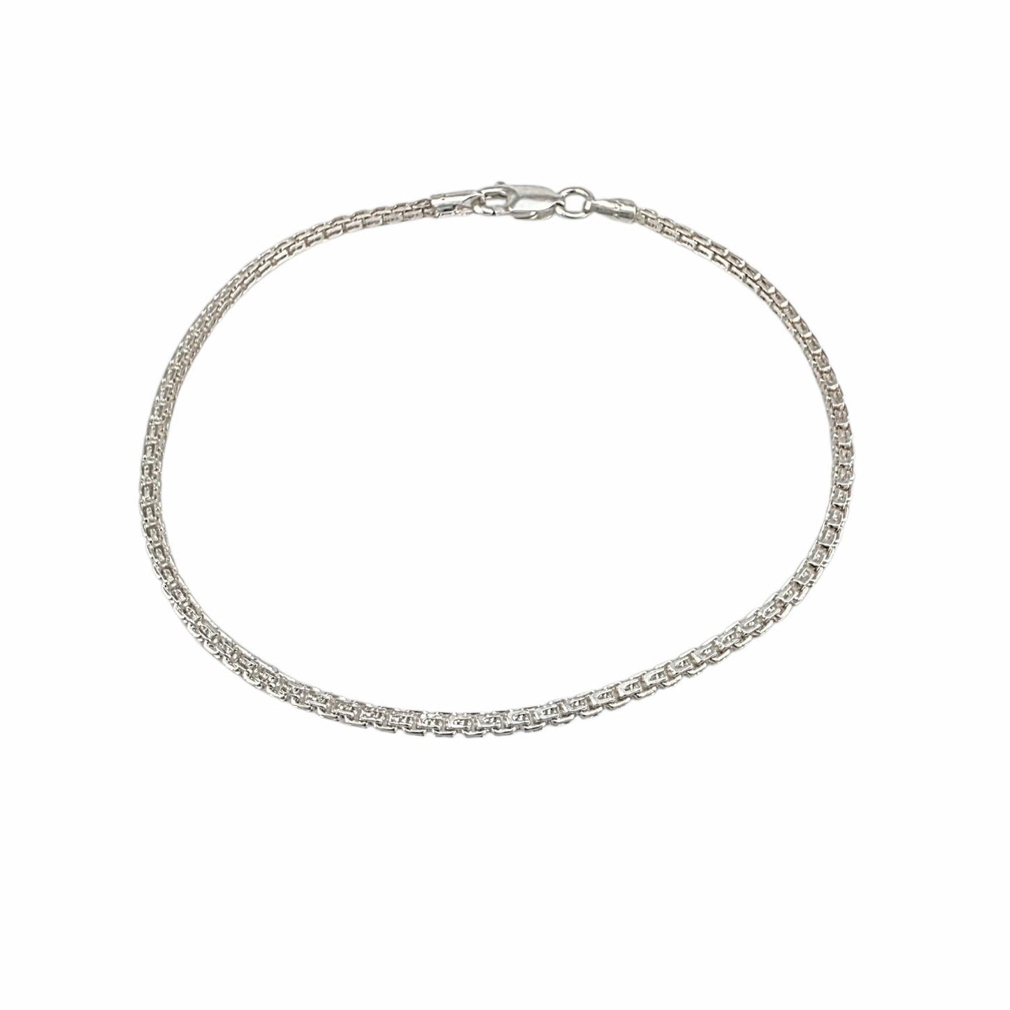 Bracelet chaîne bismark argent sterling 925 1.7mm 7.5 pouces fermoir lobster