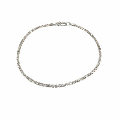 Bracelet chaîne bismark argent sterling 925 1.7mm 7.5 pouces fermoir lobster