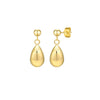Clous d’oreilles dorés en forme de goutte brillante pour femme – modèle Goutte d’Or, Alberto Bijoux