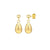 Clous d’oreilles dorés en forme de goutte brillante pour femme – modèle Goutte d’Or, Alberto Bijoux