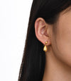 Clous d’oreilles dorés en forme de goutte brillante pour femme – modèle Goutte d’Or, Alberto Bijoux