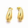 Clous d’oreilles dorés ovales 12mm, style minimaliste et discret – Alberto Bijoux
