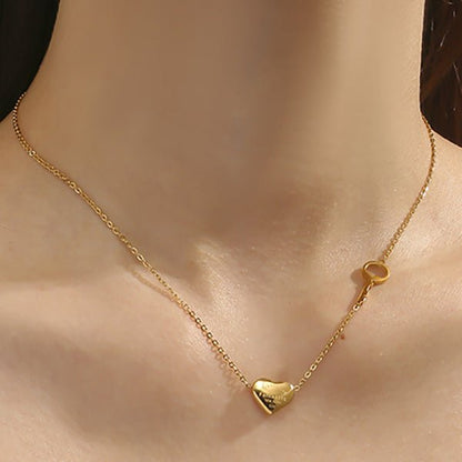 Collier “Clé du Cœur” – Pendentif cœur et petite clé - Alberto Bijoux