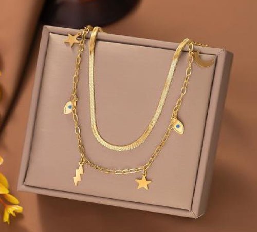 Collier “Double Chaîne Talismans” – Énergie & protection en duo - Alberto Bijoux