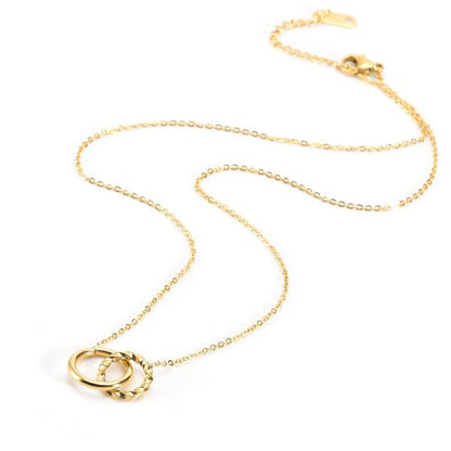 Collier “Duo” – Anneaux Entrelacés Dorés - Alberto Bijoux