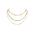 Collier doré triple rang en acier inoxydable avec triangles, chaîne serpent et mini tubes, 40 cm + 5 cm extension