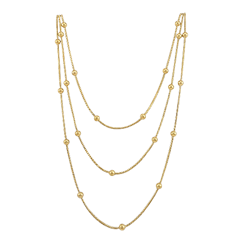 Collier “Perlita” – Multi - Rangs Doré à Billes - Alberto Bijoux