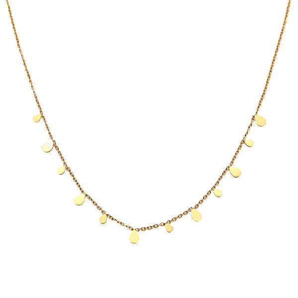 Collier “Pluie d'Or” – Chaîne Dorée & Gouttes Pendantes - Alberto Bijoux