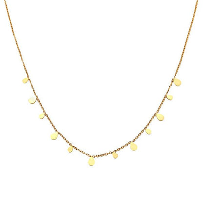Collier “Pluie d'Or” – Chaîne Dorée & Gouttes Pendantes en acier inoxydable  - Alberto Bijoux