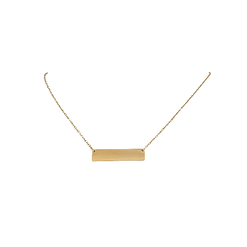 Collier doré “Tag Me” avec plaque rectangulaire 30x7 mm sur chaîne de 48 cm en acier inoxydable hypoallergénique
