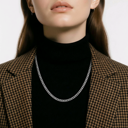 Collier chaîne gourmette argent sterling 3mm - Longueurs 16 à 22 pouces disponibles - Alberto Bijoux