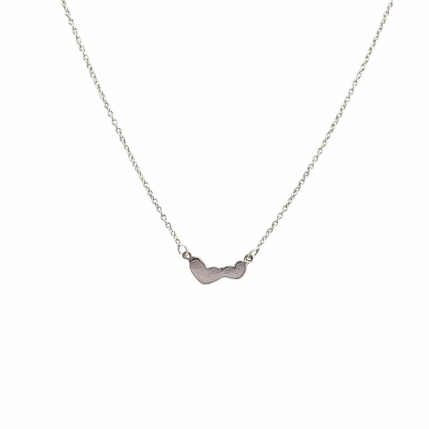Collier double cœur argent 925 pendentif 12x5mm chaîne fine minimaliste cute