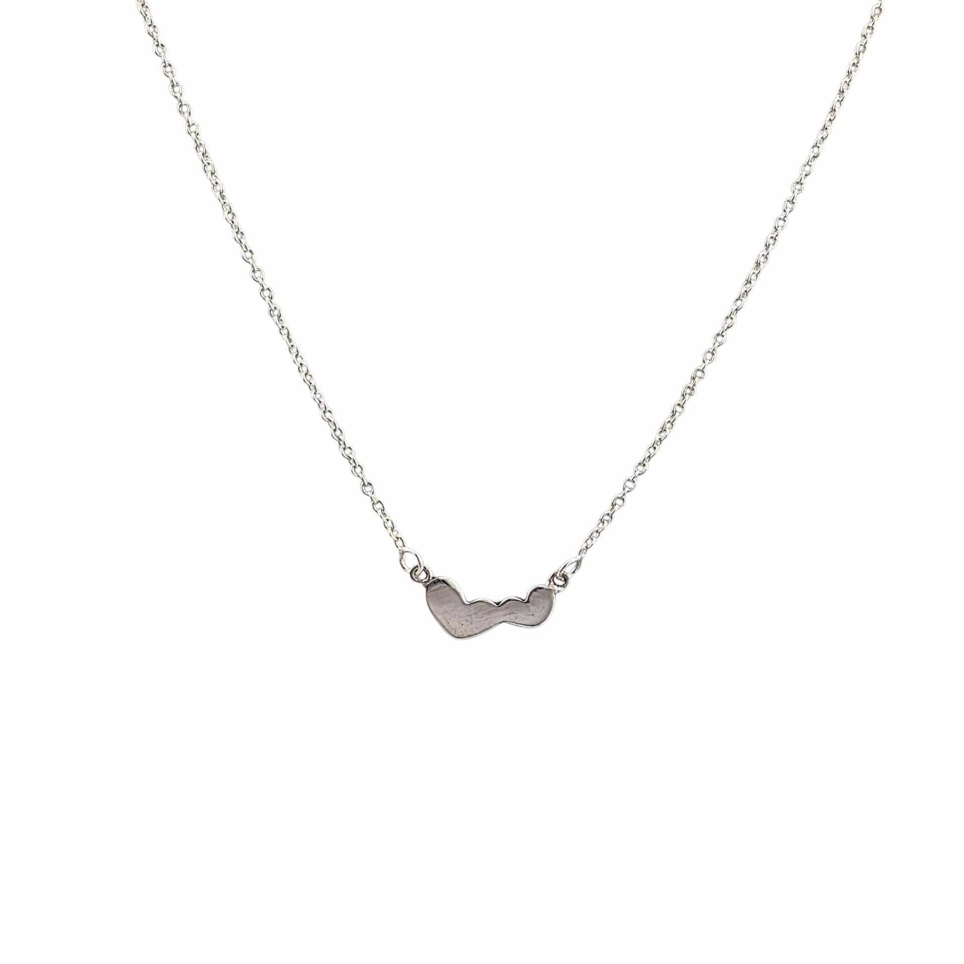 Collier double cœur argent 925 pendentif 12x5mm chaîne fine minimaliste cute
