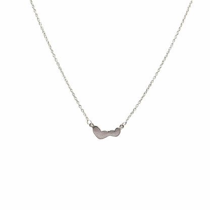 Collier double cœur argent 925 pendentif 12x5mm chaîne fine minimaliste cute