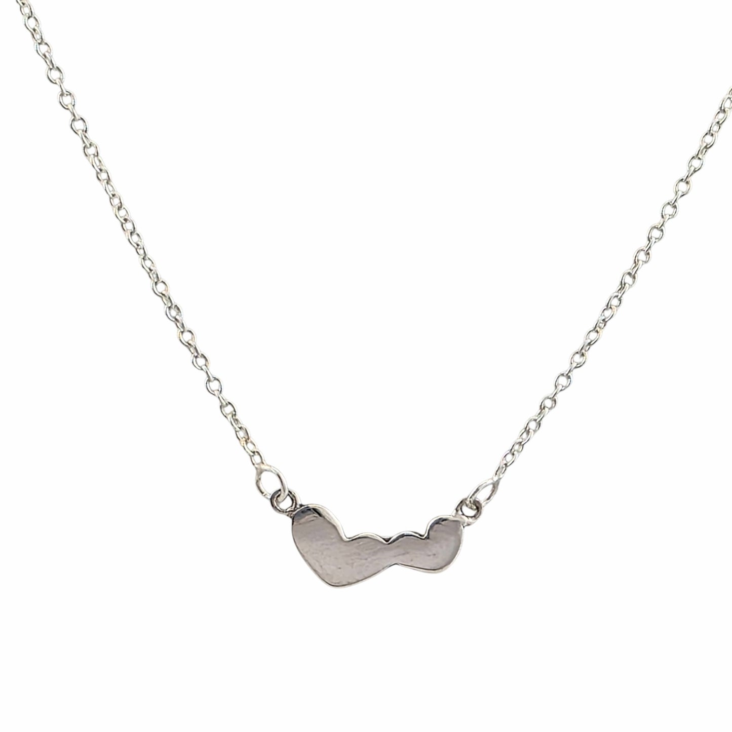 Collier double cœur argent 925 pendentif 12x5mm chaîne fine minimaliste cute