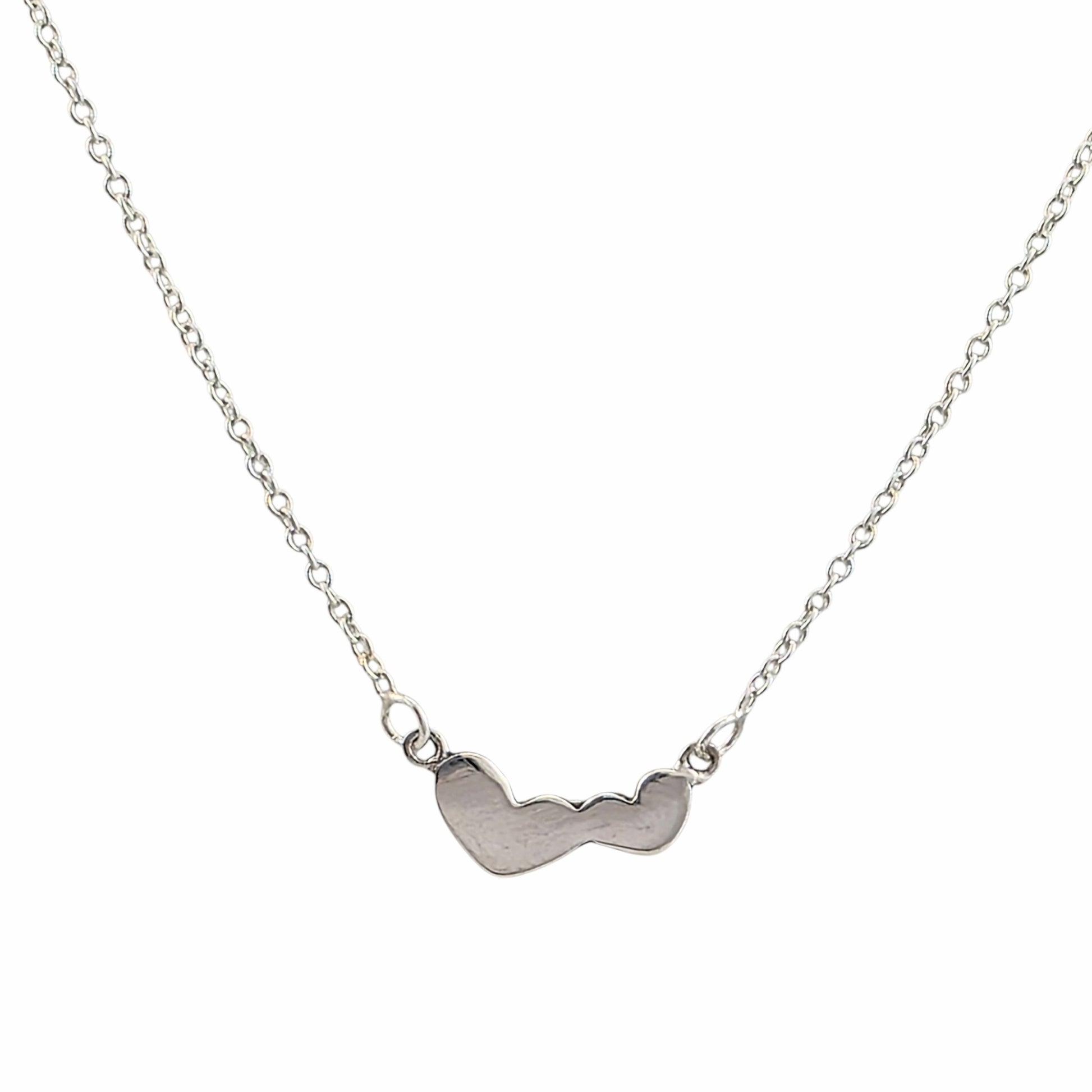 Collier double cœur argent 925 pendentif 12x5mm chaîne fine minimaliste cute