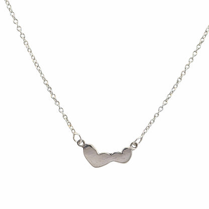Collier double cœur argent 925 pendentif 12x5mm chaîne fine minimaliste cute