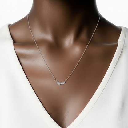 Collier double cœur argent 925 pendentif 12x5mm chaîne fine minimaliste cute